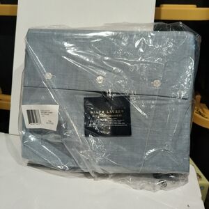 Polo Ralph Lauren KING size Work shirt Chambray Fitted Sheet NWT